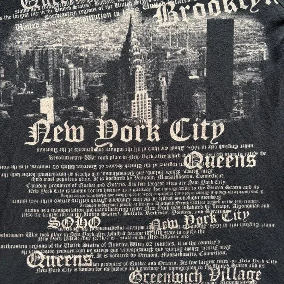 Vintage Y2K City Threads NYC New York Women’s T Shirt Black - Size M - Picture 2 of 4